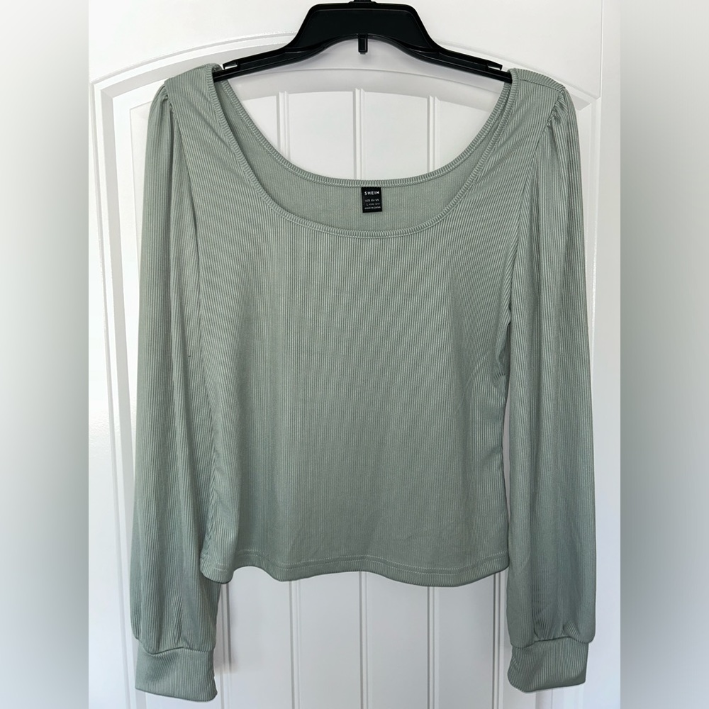 Shein Ribbed Long Sleeve Top